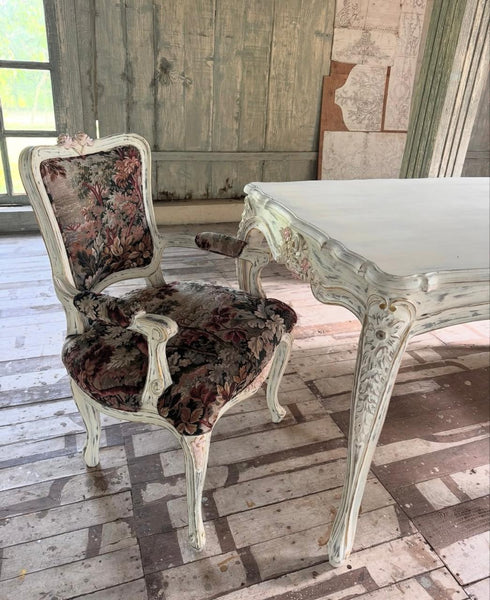 Country style Louis XV dining table with pastels~