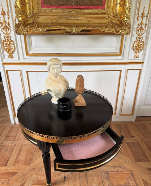 Side table with brass trimming~