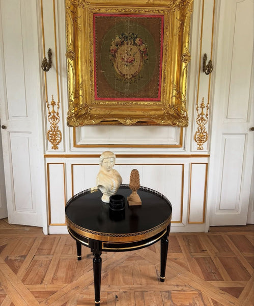 Side table with brass trimming~