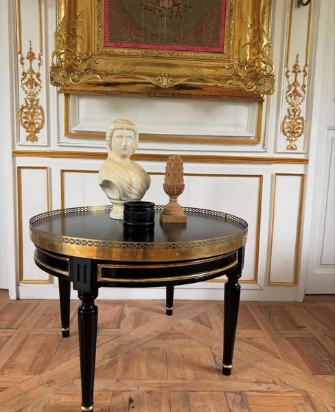 Side table with brass trimming~