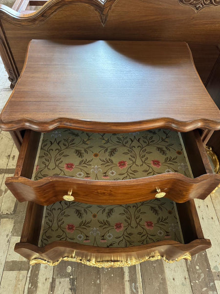 Petite commode nightstands with elegant carving~