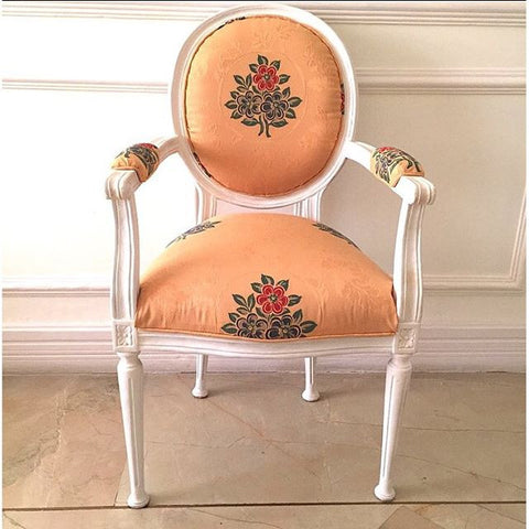 Chair iconised by Louis XVI, armchair with flat point legs