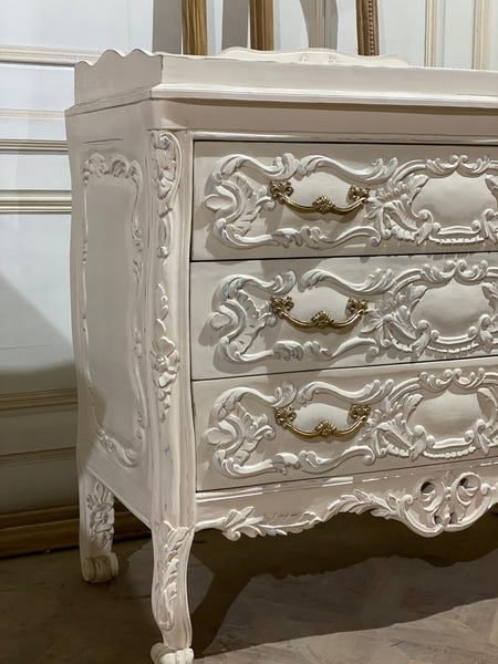 Louis XV commode customised as a changing station