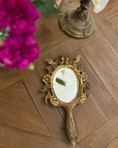 Louis XV Carved Hand Mirror~