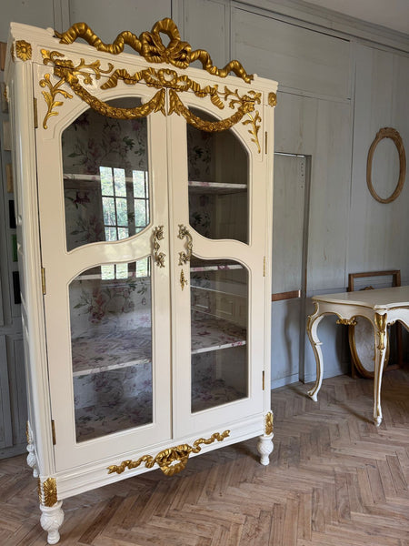 Louis XVI armoire with unfurling ribbon~