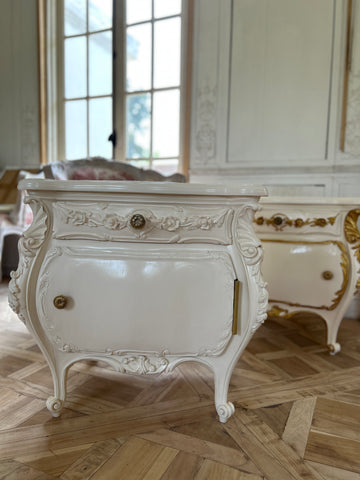 Surreal petite commode as nightstands