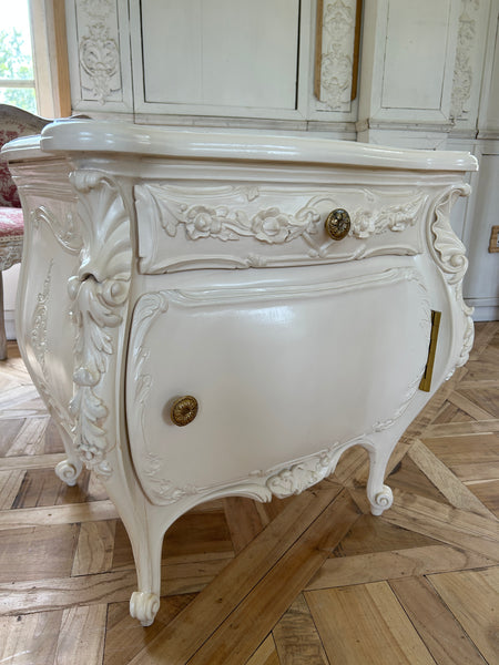 Surreal petite commode as nightstands