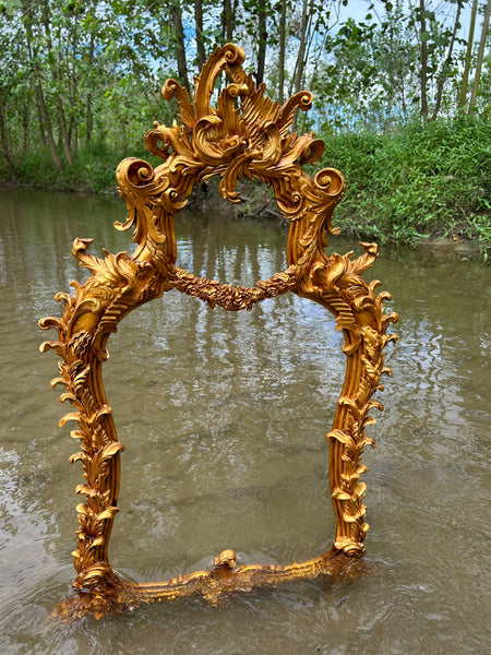 Rococo frame with intense scrolls