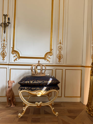 Classic Louis XV ottoman/ bench in our ivory~