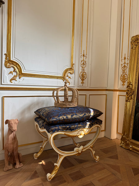 Classic Louis XV ottoman/ bench in our ivory~