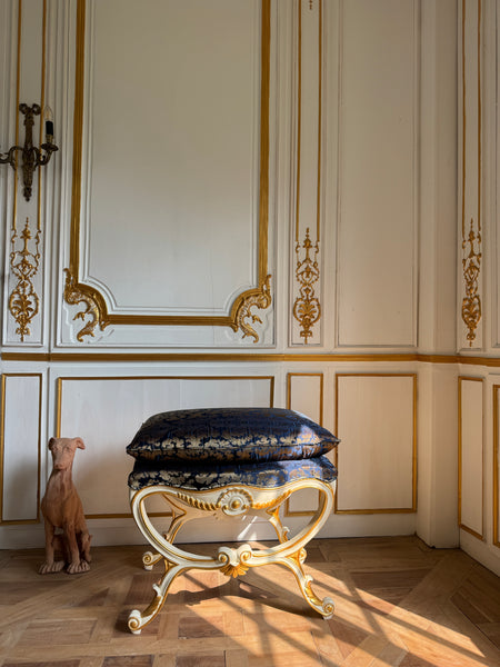 Classic Louis XV ottoman/ bench in our ivory~