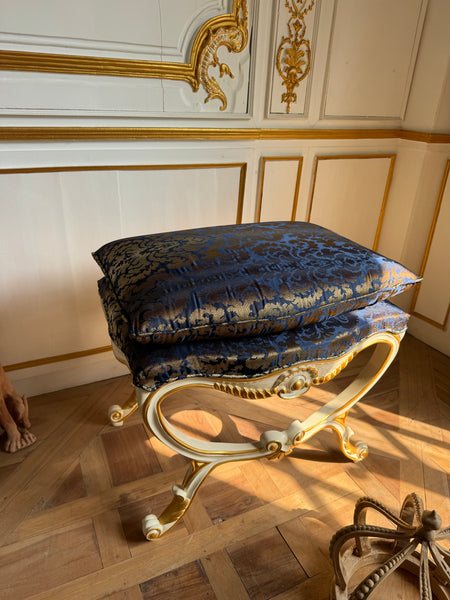 Classic Louis XV ottoman/ bench in our ivory~