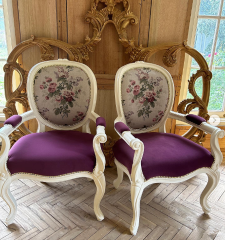 Oval back Louis XV transitional chairs~
