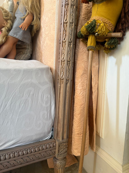 Four Poster Louis XVI Bed with cherub and ciel de lit