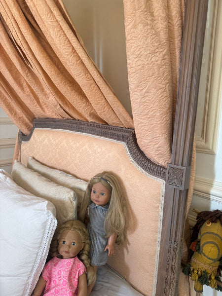 Four Poster Louis XVI Bed with cherub and ciel de lit
