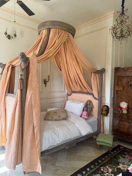 Four Poster Louis XVI Bed with cherub and ciel de lit