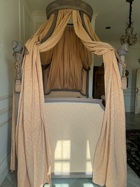 Four Poster Louis XVI Bed with cherub and ciel de lit