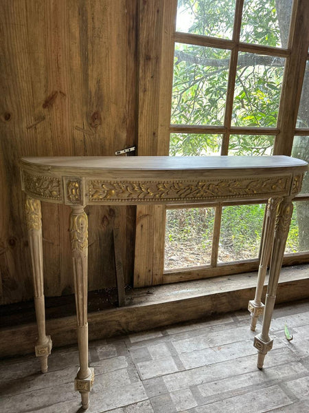 Classic Louis XVI console with rustic finish~