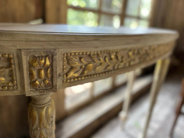 Classic Louis XVI console with rustic finish~