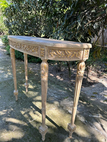 Classic Louis XVI console with rustic finish~