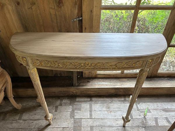 Classic Louis XVI console with rustic finish~