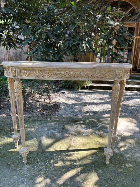 Classic Louis XVI console with rustic finish~