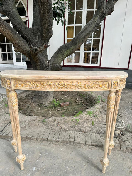 Classic Louis XVI console with rustic finish~