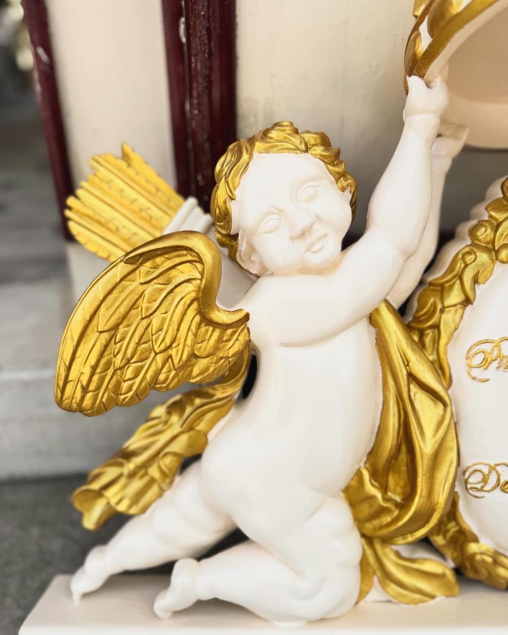 Cartouche Style name plate with cherubs~