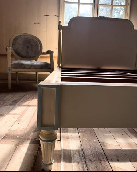 Classic Louis XVI bed with elegant blue ~