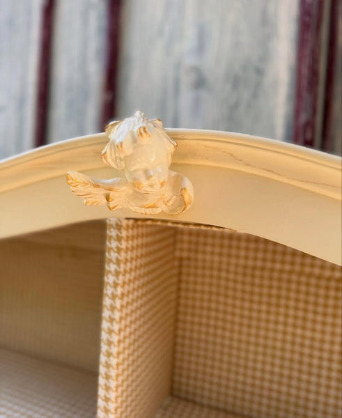 Wall shelf armoire with cherub~