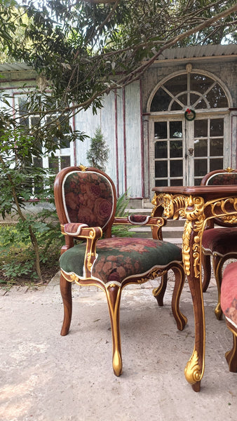 Chair inspired by Louis XV, with oval silhouette~