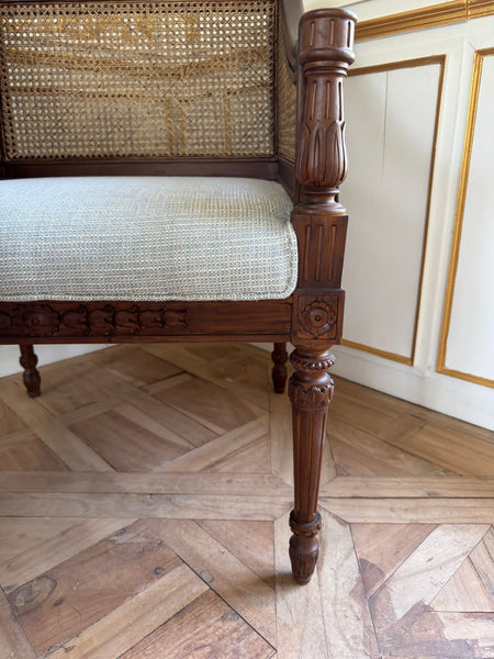 Elegant Louis XVI armchair with wicker back~