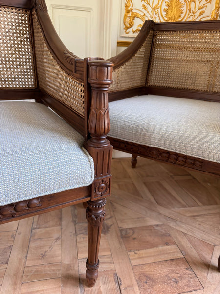 Elegant Louis XVI armchair with wicker back~
