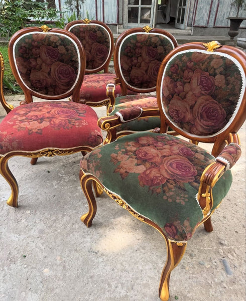 Chair inspired by Louis XV, with oval silhouette~
