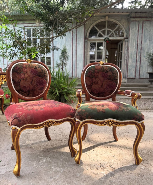 Chair inspired by Louis XV, with oval silhouette~