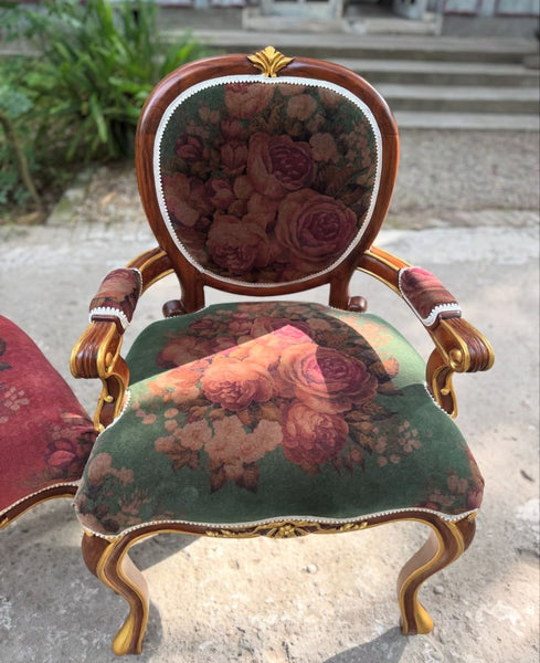 Chair inspired by Louis XV, with oval silhouette~