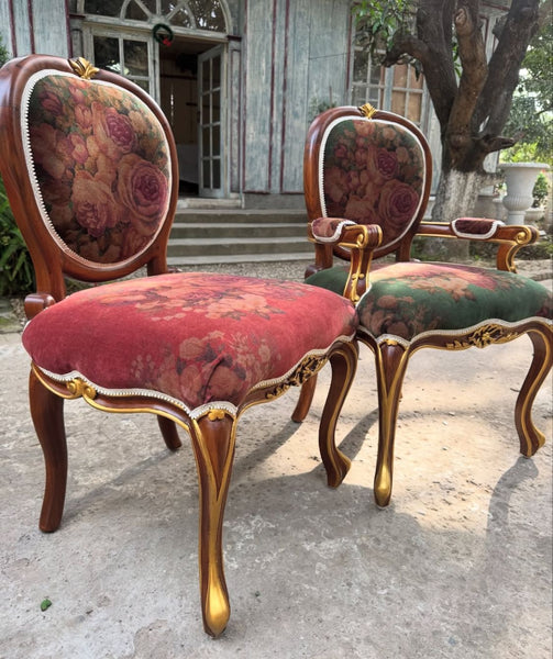 Chair inspired by Louis XV, with oval silhouette~