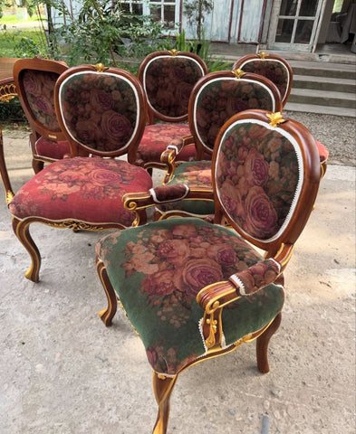 Chair inspired by Louis XV, with oval silhouette~