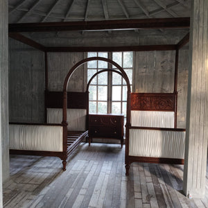 Louis XVI Canopy bed with silk panels~