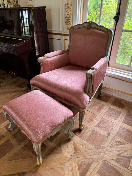 Bergère with Footstool in the classic Louis XV silhouette ~