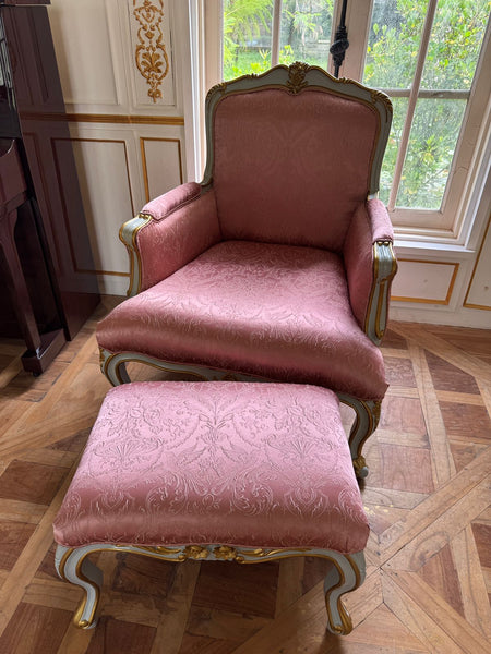 Bergère with Footstool in the classic Louis XV silhouette ~