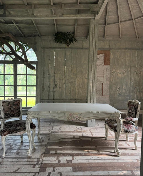 Country style Louis XV dining table with pastels~