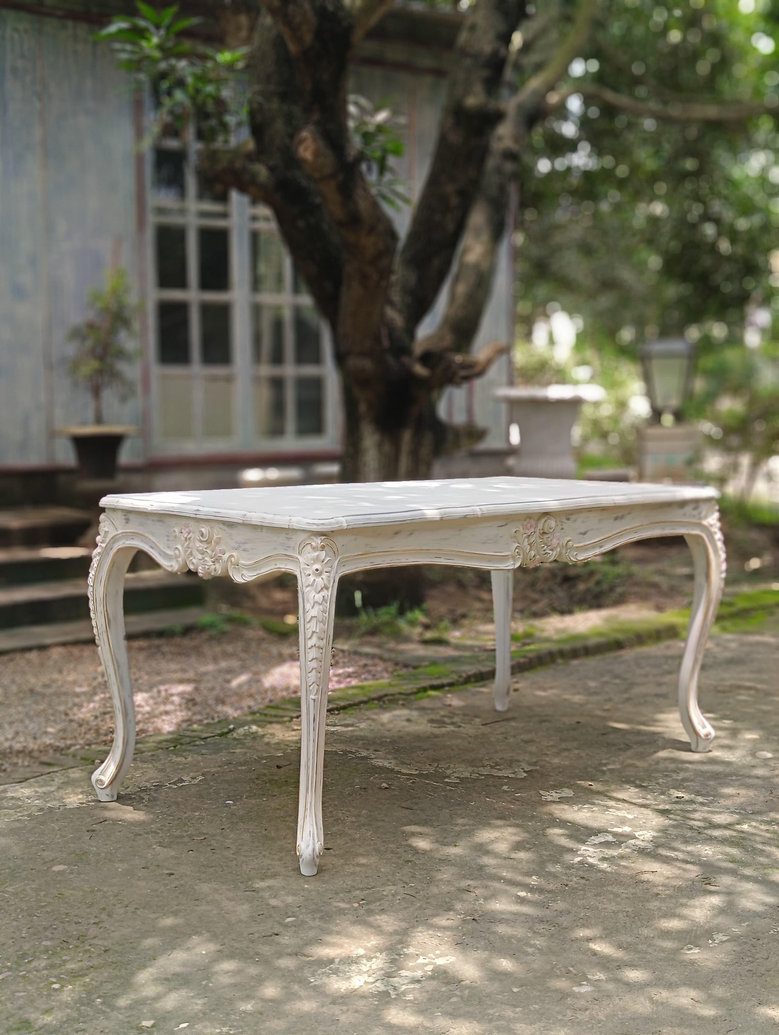 Country style Louis XV dining table with pastels~