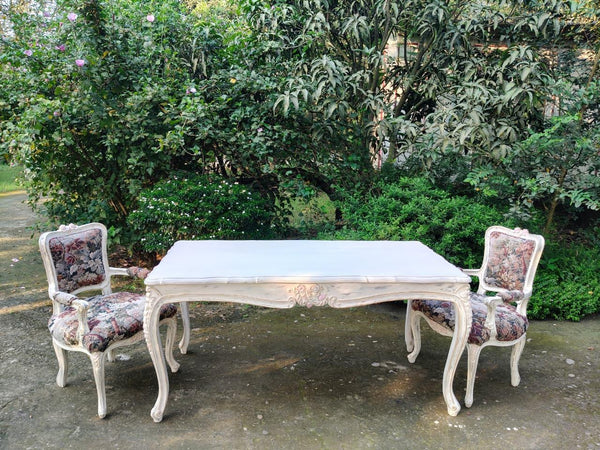 Country style Louis XV dining table with pastels~