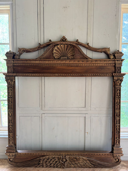 Aedicula frame with Renaissance motifs in rustic finish~