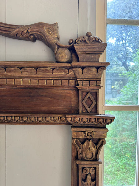 Aedicula frame with Renaissance motifs in rustic finish~