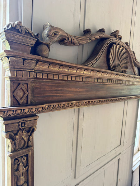 Aedicula frame with Renaissance motifs in rustic finish~