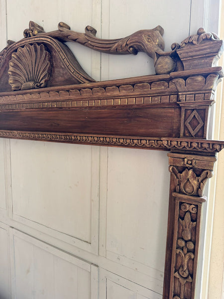 Aedicula frame with Renaissance motifs in rustic finish~