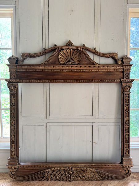 Aedicula frame with Renaissance motifs in rustic finish~
