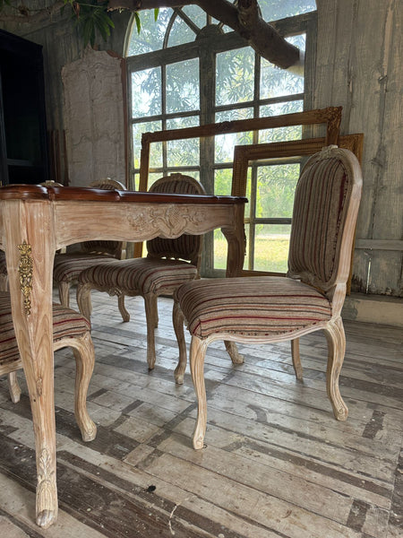 Provençal Dining table with pomogranate and brass ornaments~